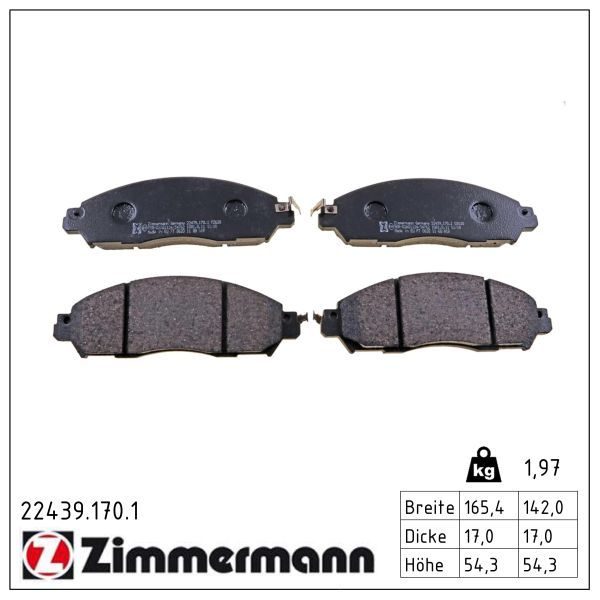 Гальмівні колодки дискові ZIMMERMANN 224391701 - zapix