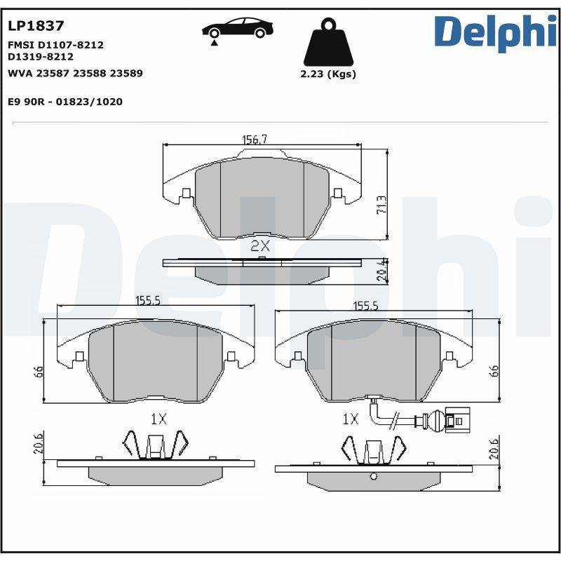 Гальмівні колодки дискові DELPHI LP1837 - zapix