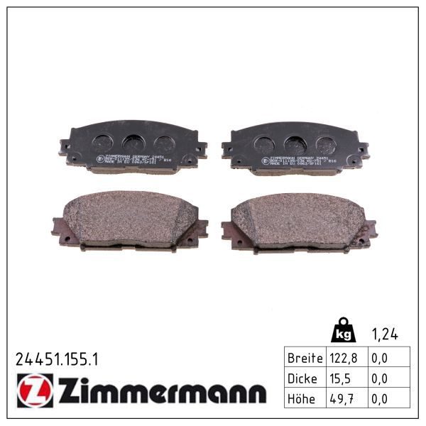 Гальмівні колодки дискові ZIMMERMANN 244511551 - zapix