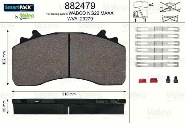 Гальмівні колодки дискові VALEO 882479 - zapix