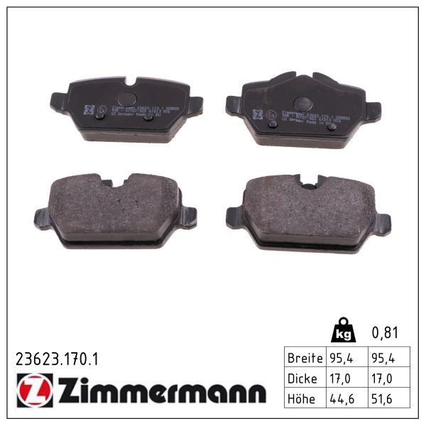 Гальмівні колодки дискові ZIMMERMANN 236231701 - zapix