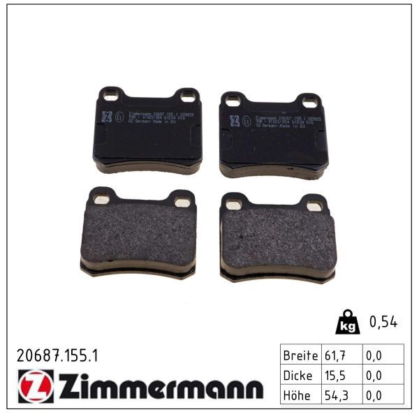 Гальмівні колодки дискові ZIMMERMANN 206871551 - zapix