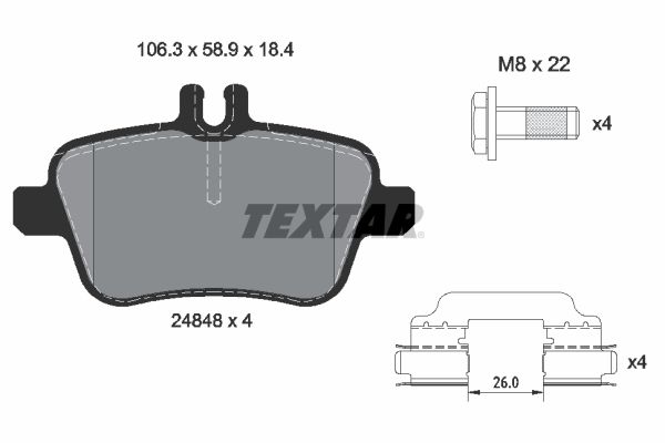 Гальмівні колодки дискові TEXTAR 2484805 - zapix