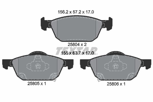 Тормозные колодки дисковые TEXTAR 2580401