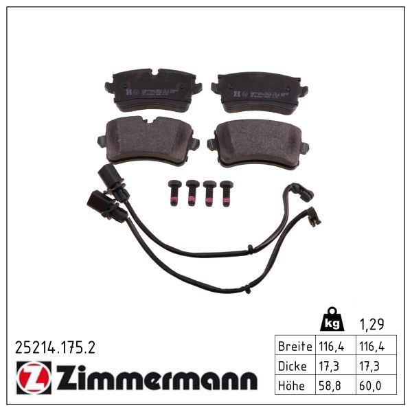 Гальмівні колодки дискові ZIMMERMANN 252141752 - zapix