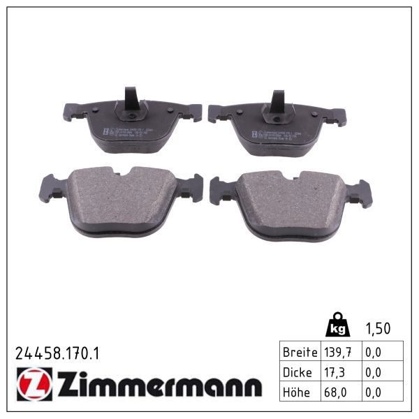 Гальмівні колодки дискові ZIMMERMANN 244581701 - zapix