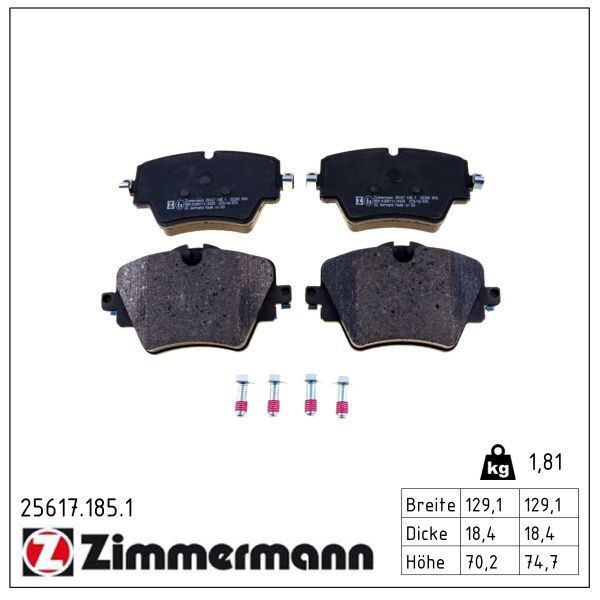 Гальмівні колодки дискові ZIMMERMANN 256171851 - zapix