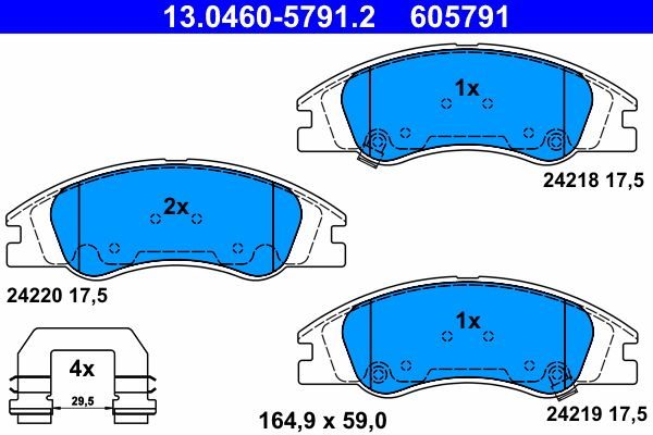 Гальмівні колодки дискові ATE 13046057912 - zapix