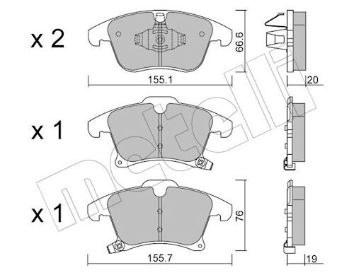 Гальмівні колодки дискові METELLI 2210390 - zapix