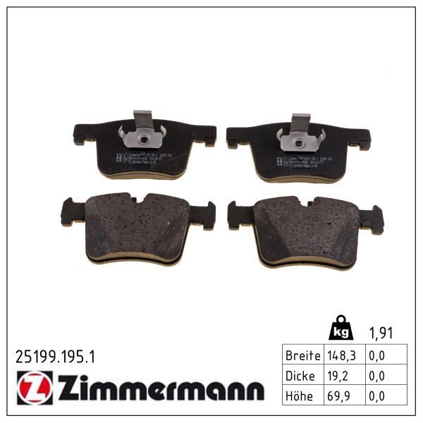Гальмівні колодки дискові ZIMMERMANN 251991951 - zapix