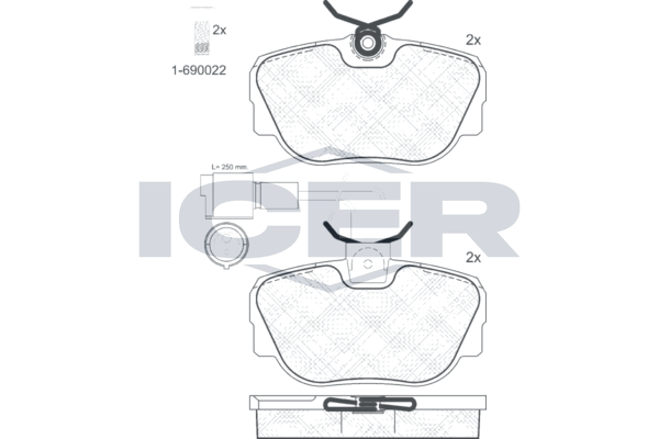 Гальмівні колодки дискові ICER 180766006 - zapix