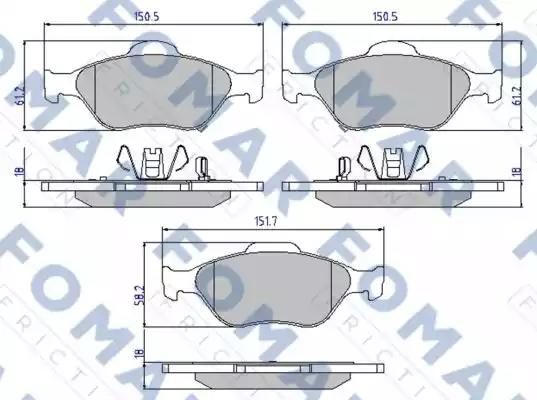 Гальмівні колодки дискові FOMAR FRICTION FO800281 - zapix