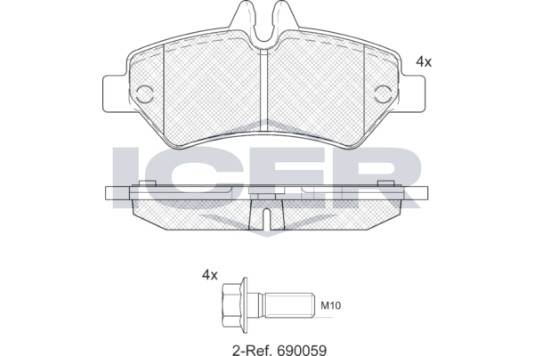 Гальмівні колодки дискові ICER 141787204 - zapix