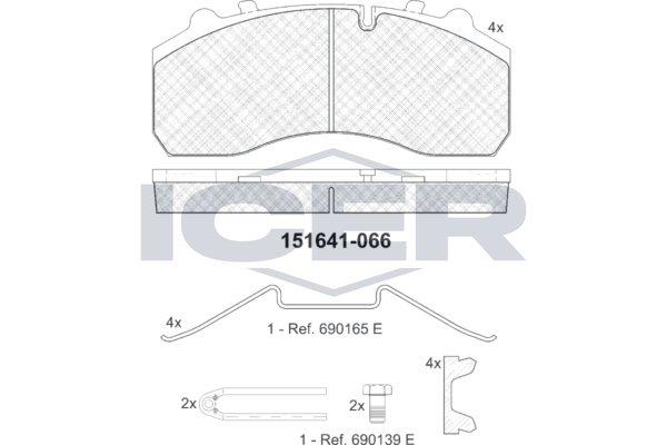 Гальмівні колодки дискові ICER 151641066 - zapix