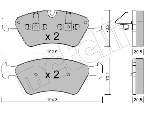 Гальмівні колодки дискові METELLI 2206700 - zapix