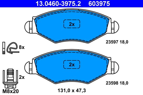 Гальмівні колодки дискові ATE 13046039752 - zapix