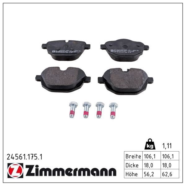 Гальмівні колодки дискові ZIMMERMANN 245611751 - zapix