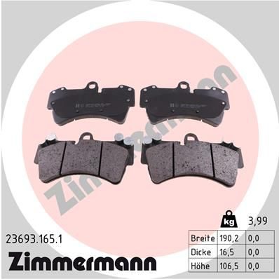 Гальмівні колодки дискові ZIMMERMANN 236931651 - zapix