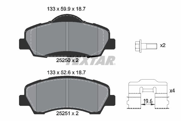 Гальмівні колодки дискові TEXTAR 2525001 - zapix