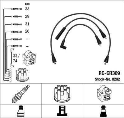 Кабелі запалювання NGK 8292 - zapix