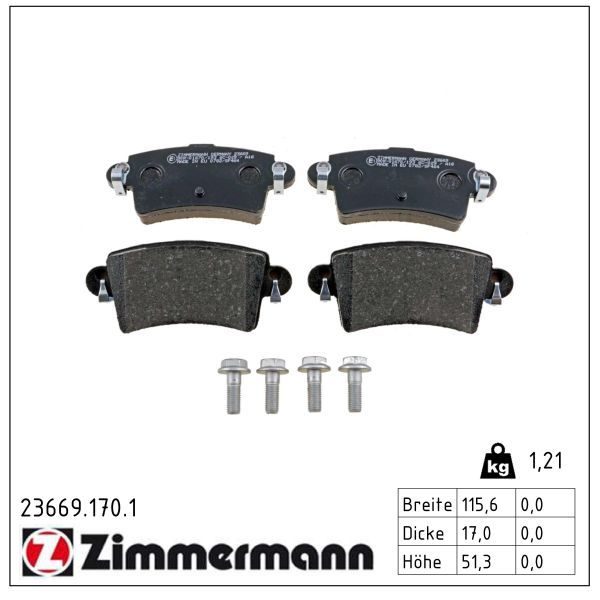 Гальмівні колодки дискові ZIMMERMANN 236691701 - zapix