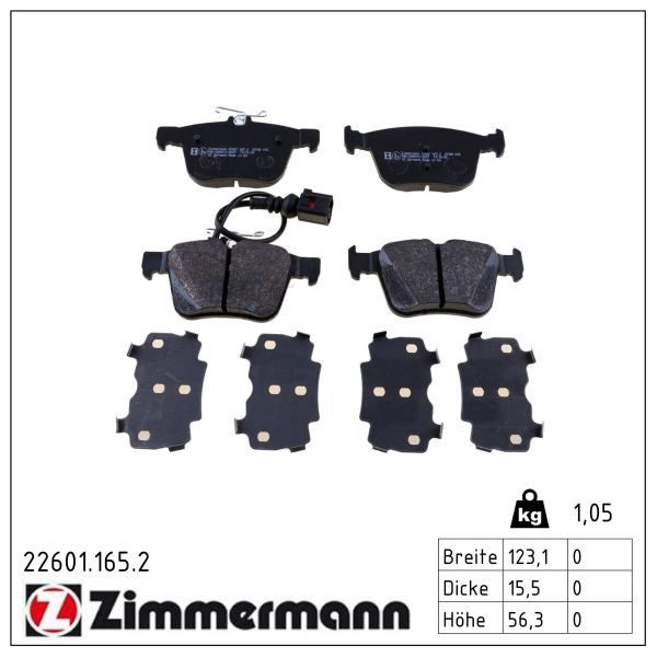 Гальмівні колодки дискові ZIMMERMANN 226011652 - zapix