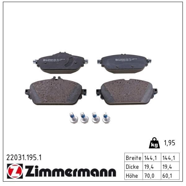 Гальмівні колодки дискові ZIMMERMANN 220311951 - zapix