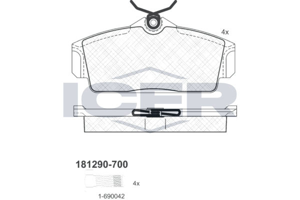 Гальмівні колодки дискові ICER 181290700 - zapix