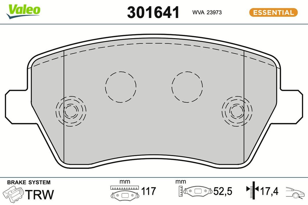 Тормозные колодки дисковые VALEO 301641