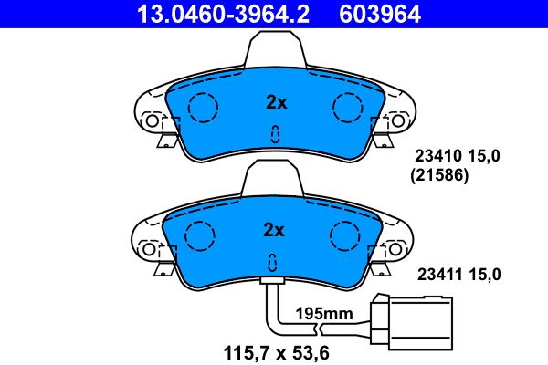 Гальмівні колодки дискові ATE 13046039642 - zapix
