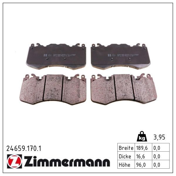 Гальмівні колодки дискові ZIMMERMANN 246591701 - zapix