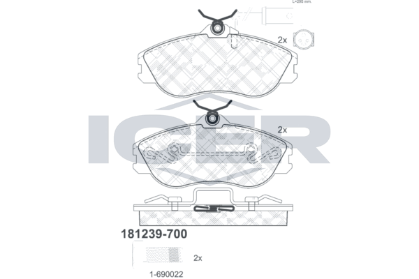 Гальмівні колодки дискові ICER 181239700 - zapix