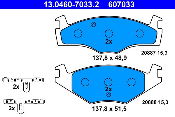 Гальмівні колодки дискові ATE 13046070332 - zapix