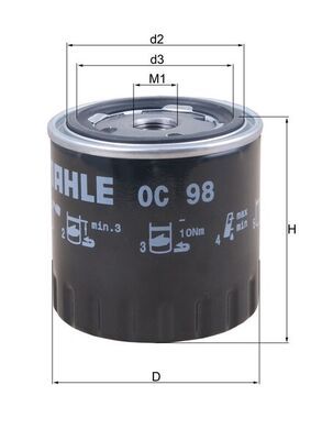 Оливний фільтр MAHLE OC98 - zapix