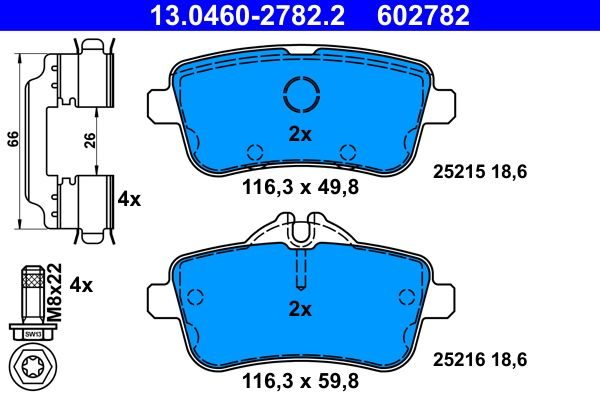 Гальмівні колодки дискові ATE 13046027822 - zapix