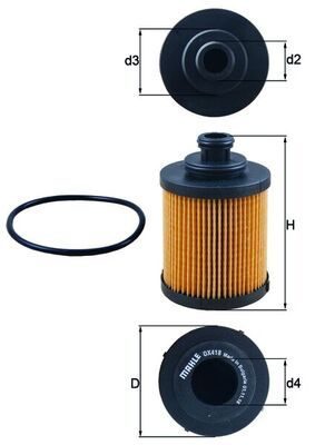 Оливний фільтр MAHLE OX418D - zapix