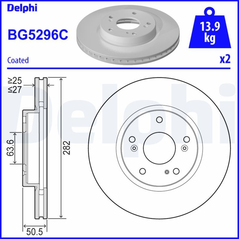 Гальмівний диск DELPHI BG5296C - zapix