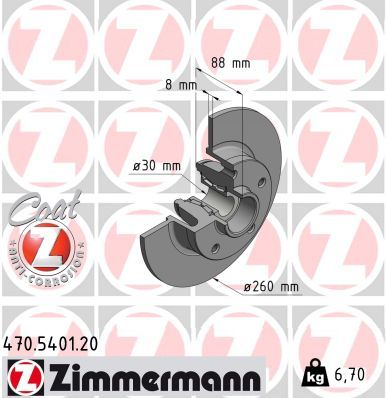 Гальмівний диск ZIMMERMANN 470540120 - zapix