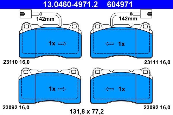 Гальмівні колодки дискові ATE 13046049712 - zapix