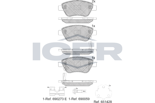 Гальмівні колодки дискові ICER 181810203 - zapix