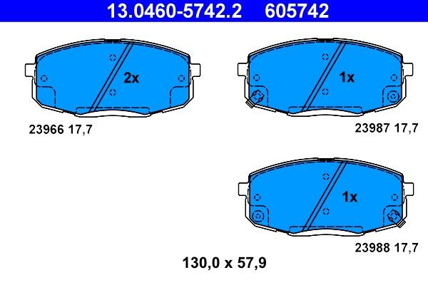 Гальмівні колодки дискові ATE 13046057422 - zapix