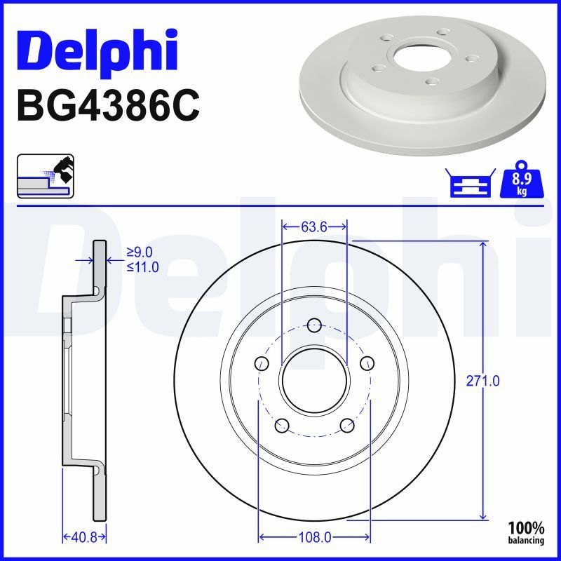 Гальмівний диск DELPHI BG4386C - zapix