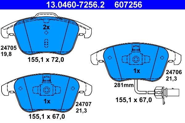 Гальмівні колодки дискові ATE 13046072562 - zapix