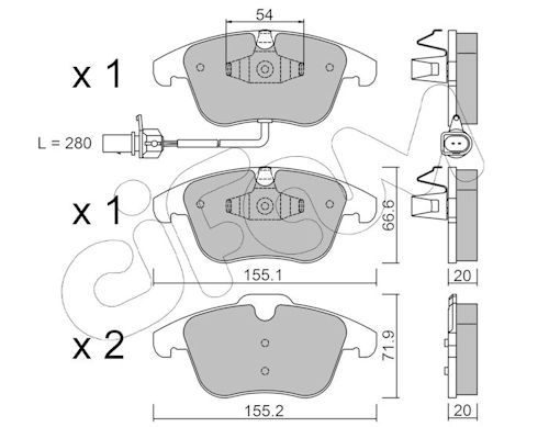 Гальмівні колодки дискові CIFAM 8226752 - zapix