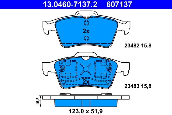 Гальмівні колодки дискові ATE 13046071372 - zapix