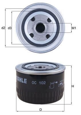 Оливний фільтр MAHLE OC102 - zapix