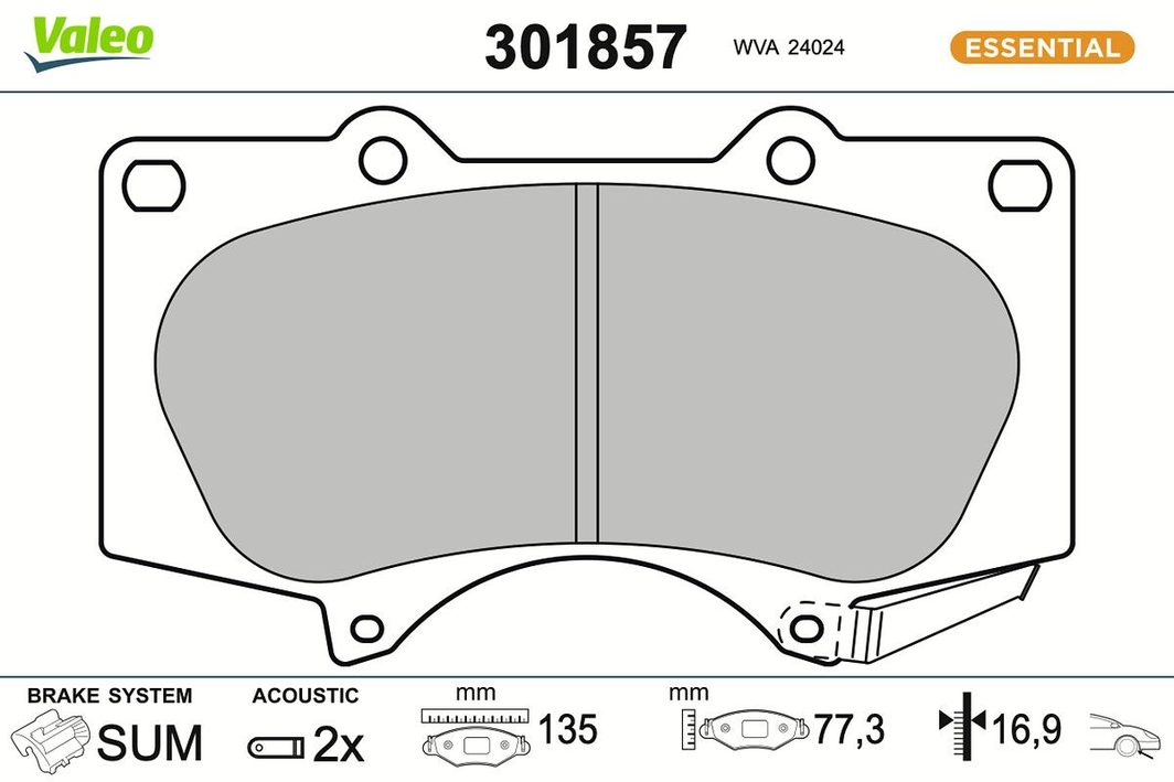 Гальмівні колодки дискові VALEO 301857 - zapix