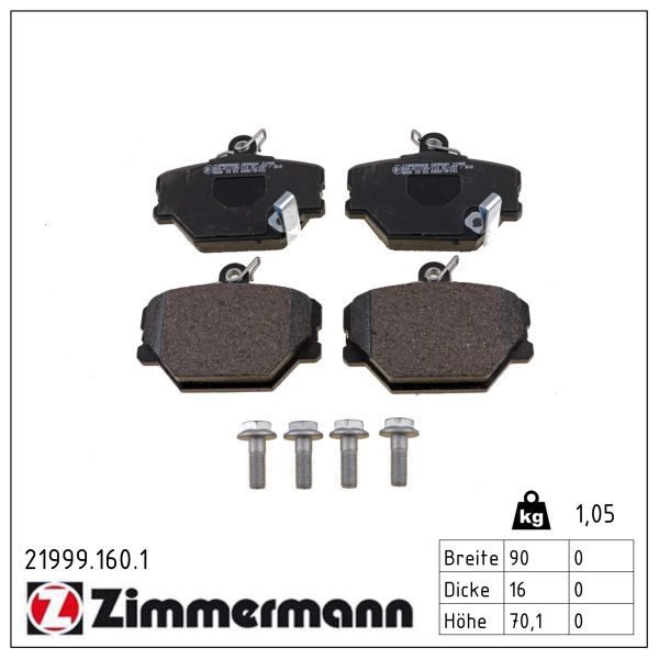 Гальмівні колодки дискові ZIMMERMANN 219991601 - zapix