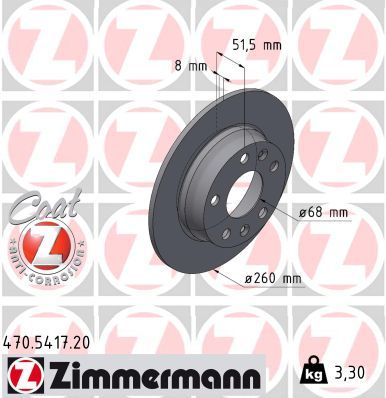 Гальмівний диск ZIMMERMANN 470541720 - zapix
