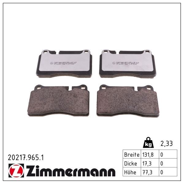 Гальмівні колодки дискові ZIMMERMANN 202179651 - zapix